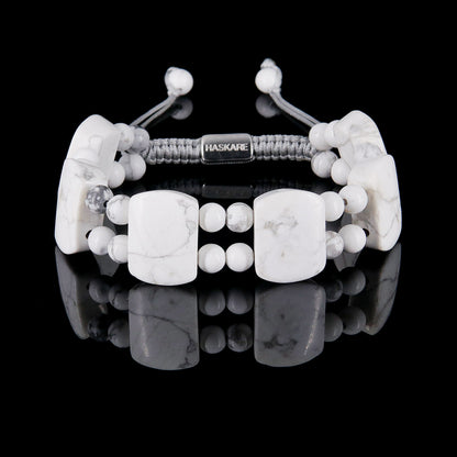 7.5"Men Howlite Beaded Bracelets