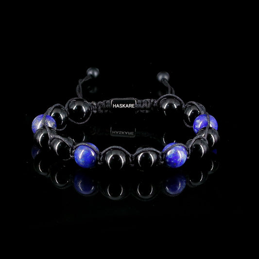 Lapis Lazuli & Obsidian Bracelet (10mm)