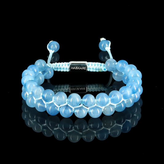 Double rows aquamarine bracelet