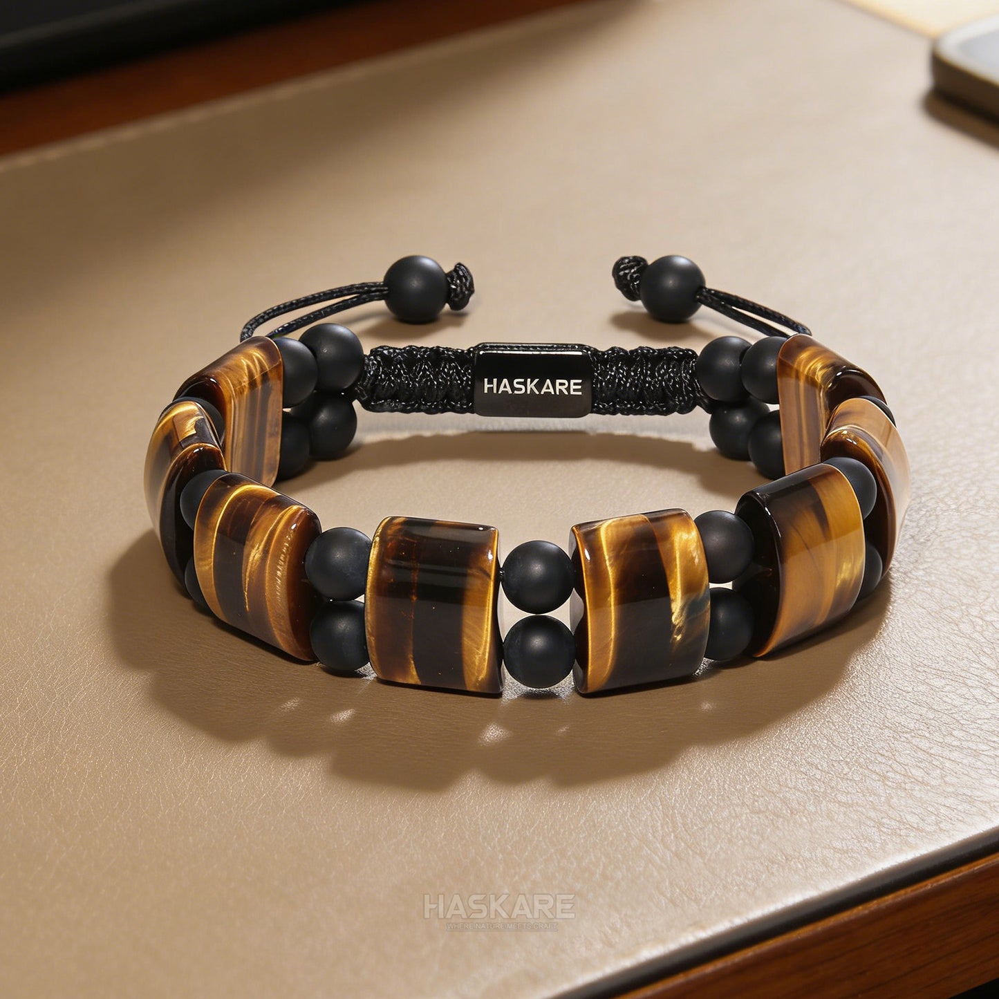 Round Yellow Tiger Bead Bracelet