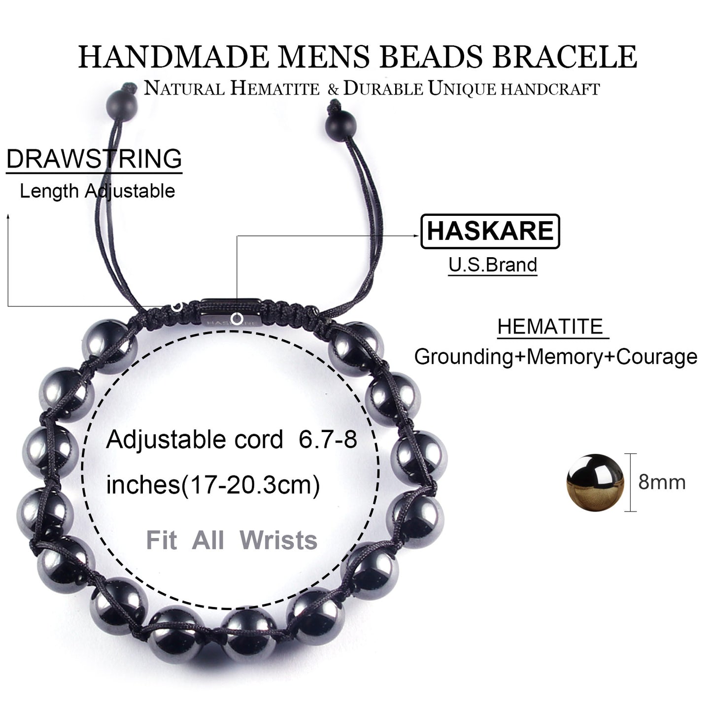 Hematite Beads Bracelet (10mm)