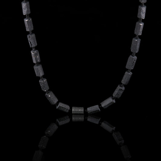 Mens Black Tourmaline Necklace (23.6-24.8 inches)