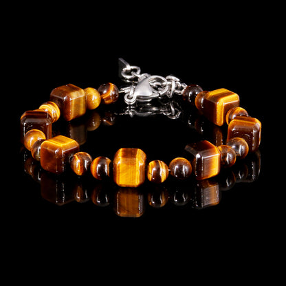 7.5"Tiger Eye Cube Bracelet