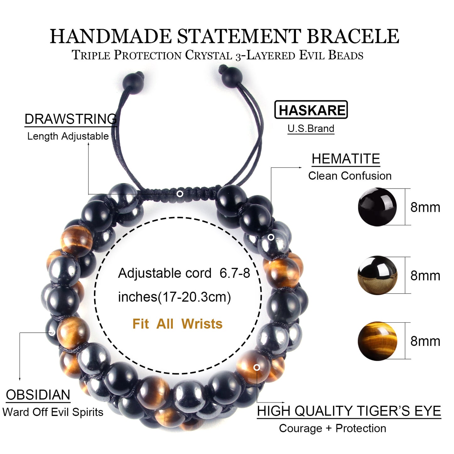 Triple-Layered Protection Bracelet (8mm)