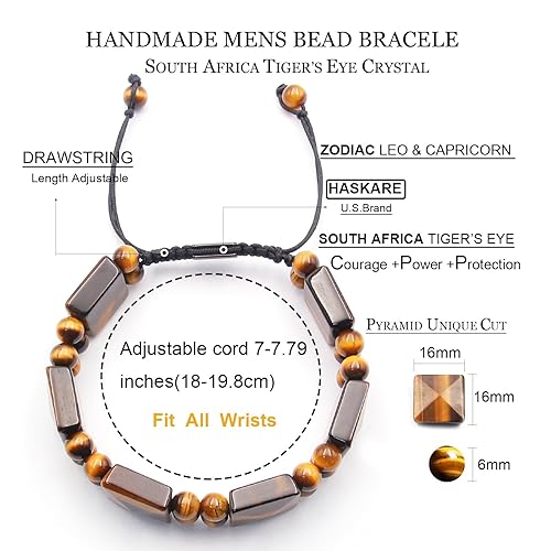 Tiger Eye Square Flated Bead Bracelet