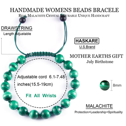 Malachite Beads Bracelet (8mm)