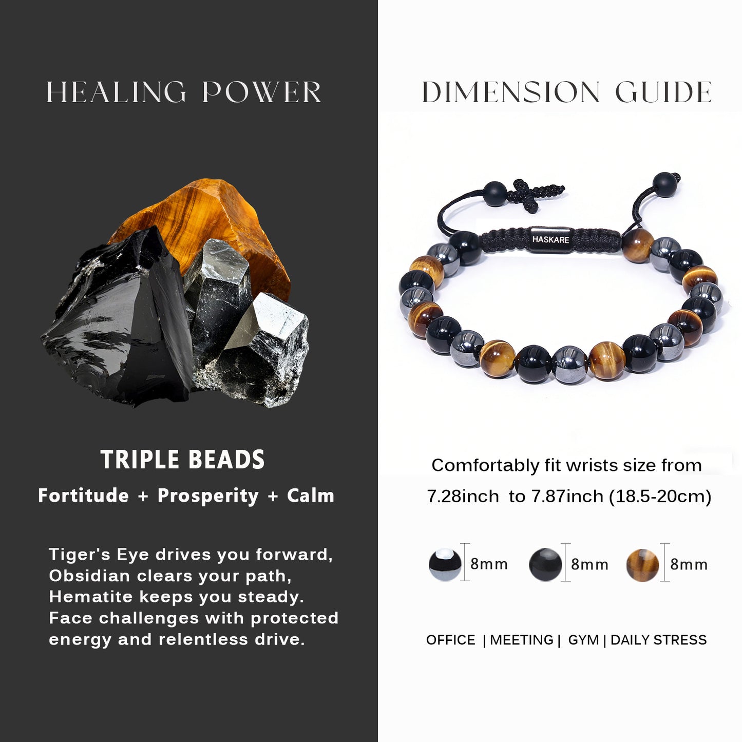 Triple Protection Cross Beads Bracelet