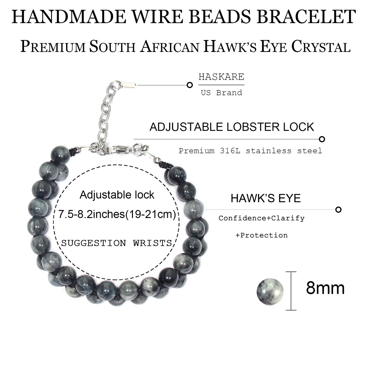 Mens Hawk Eye Bracelets Large