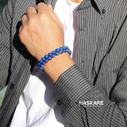 Blue Beaded Bracelet for Men