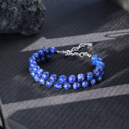 Blue Beaded Bracelet for Men