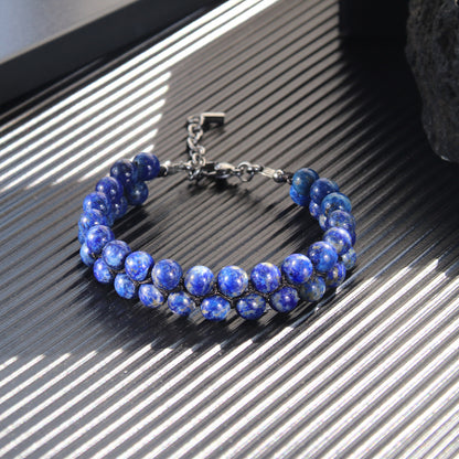 Blue Beaded Bracelet for Men