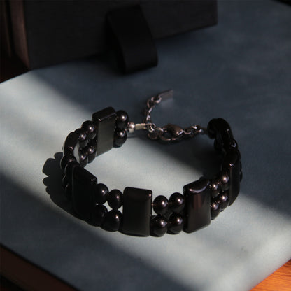 7.5"Guardian Rainbow Obsidian Bracelet