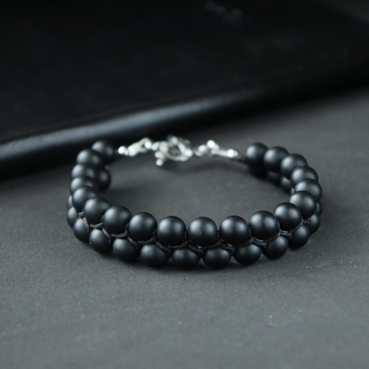 8"Matt Onyx Bracelet 2Row (316L Stainless Steel)