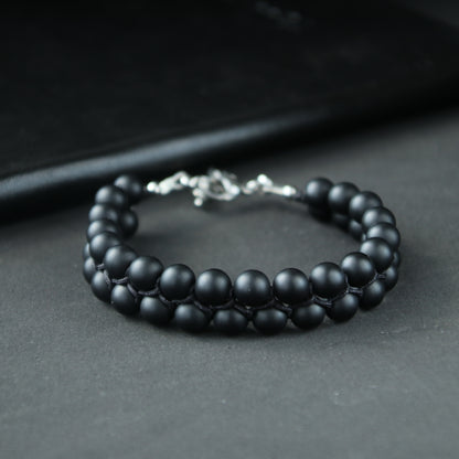 8"Matt Onyx Bracelet 2Row (316L Stainless Steel)