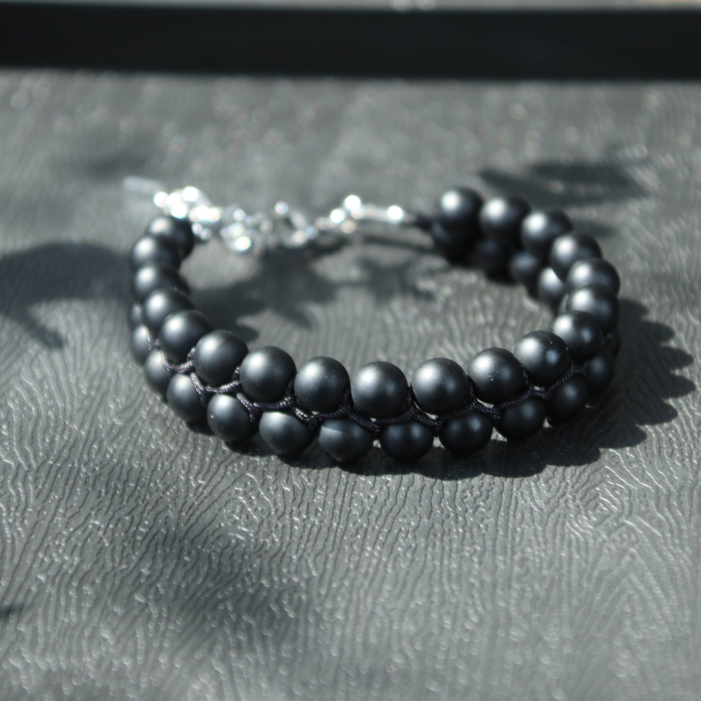 8"Matt Onyx Bracelet 2Row (316L Stainless Steel)