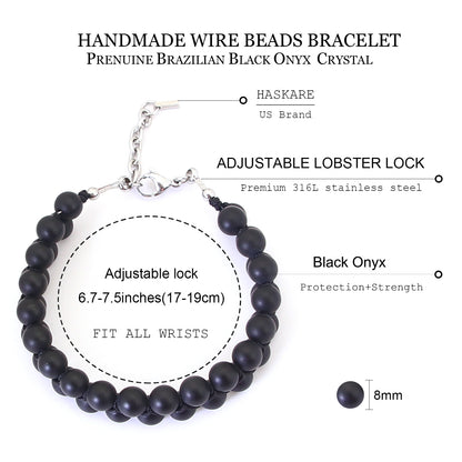 7"Matt Onyx Bracelet 2Row