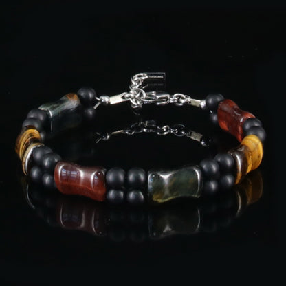 8.5"Multicolored Tiger Eye Durable Wire Bracelet