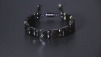 Golden Obsidian Flatbead Track Bracelet