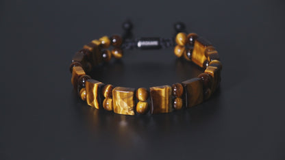 Tiger Eye Flatbead Track Bracelet