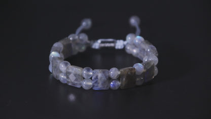 Labradorite Flatbead Track Bracelet